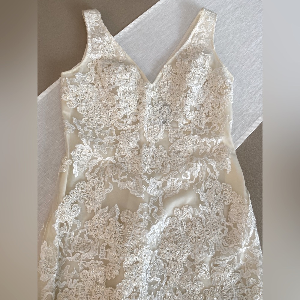 BASIX Black Label (embroidered, beaded), size 12 dress in ivory.